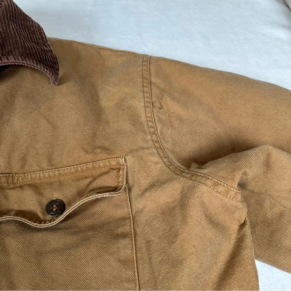 Dickies tan Brown duck Jacket collar zip chore‎ work coat